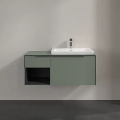 VILLEROY BOCH Subway 3.0 Vanity unit, 2 výsuvy, 1001 x 423 x 516 mm, Soft Green / Soft Green #C57101AF, obrázek 3
