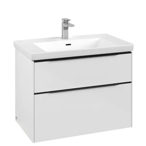 VILLEROY BOCH Subway 3.0 Vanity unit, s osvětlením, 2 výsuvy, 772 x 576 x 478 mm, Brilliant White #C574L1VE