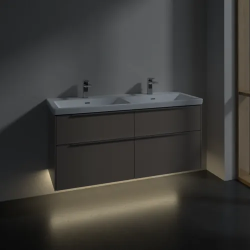VILLEROY BOCH Subway 3.0 Vanity unit, s osvětlením, 4 výsuvy, 1272 x 576 x 478 mm, taupe #C568L0VM, obrázek 5