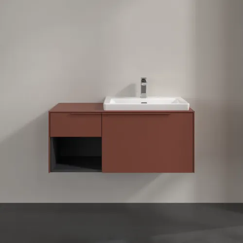 VILLEROY BOCH Subway 3.0 Vanity unit, 2 výsuvy, 1001 x 423 x 516 mm, Vínově červená / Vínově červená #C57102AH, obrázek 3