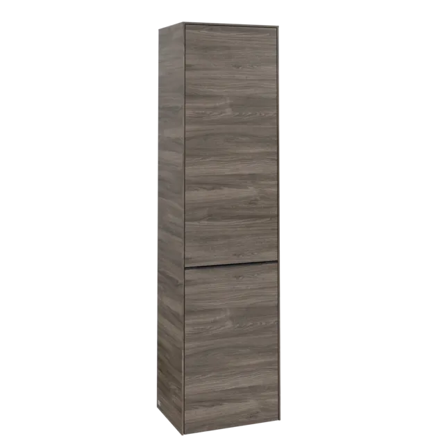 VILLEROY BOCH Spížní skříň Subway 3.0, 1 dveře, 1 klapka na prádlo, 450 x 1710 x 362 mm, Kamenný dub / Kamenný dub #C59201RK