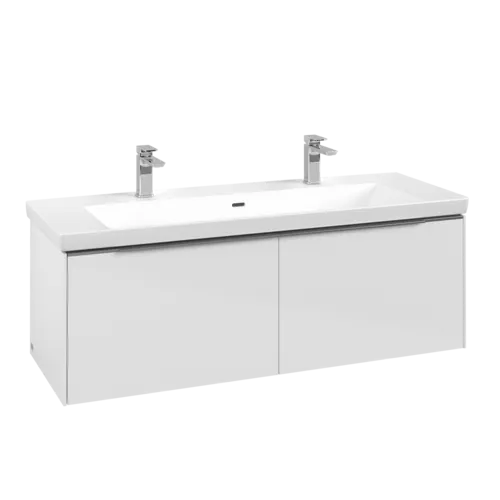VILLEROY BOCH Subway 3.0 Vanity unit, s osvětlením, 2 výsuvy, 1272 x 429 x 478 mm, Brilliant White #C601L0VE