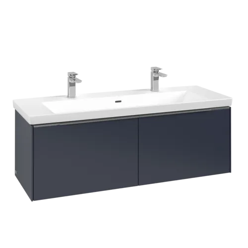 VILLEROY BOCH Subway 3.0 Vanity unit, s osvětlením, 2 výsuvy, 1272 x 429 x 478 mm, Marine Blue #C601L0VQ