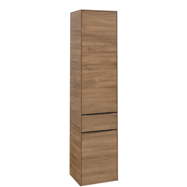 VILLEROY BOCH Subway 3.0 Vysoká skříňka, 2 dveře, 1 zásuvka, 400 x 1710 x 362 mm, dub Kansas / dub Kansas #C59101RH