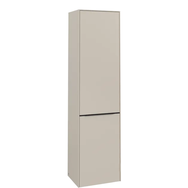 VILLEROY BOCH Spížní skříň Subway 3.0, 1 dveře, 1 klapka na prádlo, 450 x 1710 x 362 mm, Cashmere Grey / Cashmere Grey #C59201VN