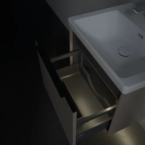 VILLEROY BOCH Subway 3.0 Vanity unit, s osvětlením, 1 zásuvka, 523 x 429 x 448 mm, taupe #C579L1VM, obrázek 8