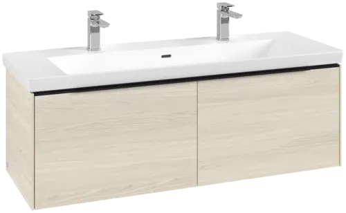 VILLEROY BOCH Subway 3.0 Vanity unit, s osvětlením, 2 výsuvy, 1272 x 429 x 478 mm, bílý dub #C601L1AA