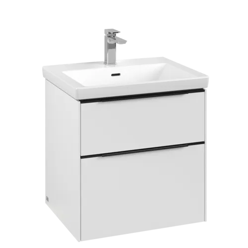 VILLEROY BOCH Subway 3.0 Vanity unit, s osvětlením, 2 výsuvy, 572 x 576 x 478 mm, čistě bílá #C578L1VF