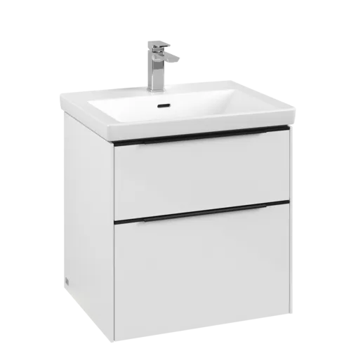 VILLEROY BOCH Subway 3.0 Vanity unit, s osvětlením, 2 výsuvy, 572 x 576 x 478 mm, Brilliant White #C578L1VE