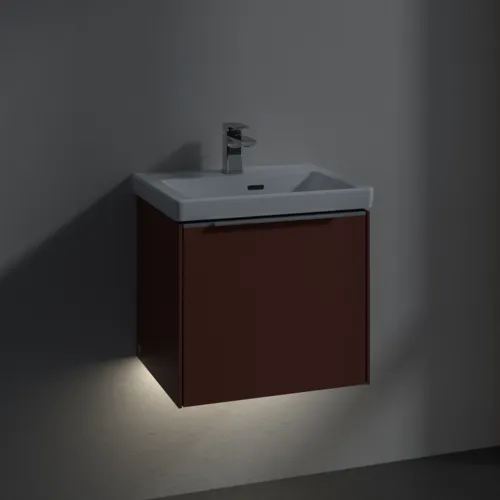 VILLEROY BOCH Subway 3.0 Vanity unit, s osvětlením, 1 zásuvka, 473 x 429 x 408 mm, vínově červená #C580L0AH, obrázek 5