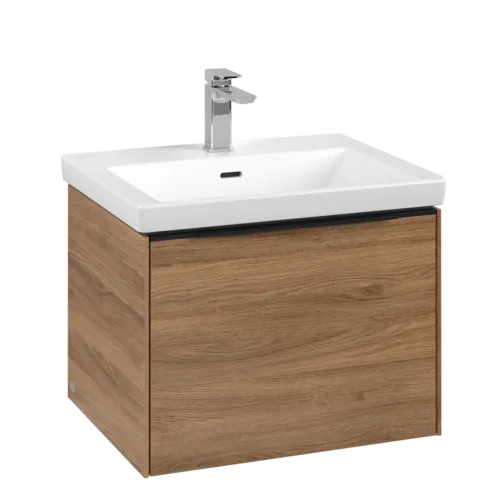 VILLEROY BOCH Subway 3.0 Vanity unit, s osvětlením, 1 zásuvka, 572 x 429 x 478 mm, dub Kansas #C577L1RH