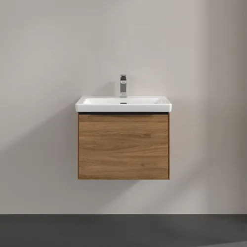 VILLEROY BOCH Subway 3.0 Vanity unit, s osvětlením, 1 zásuvka, 572 x 429 x 478 mm, dub Kansas #C577L1RH, obrázek 3