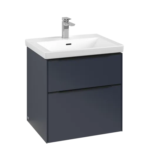 VILLEROY BOCH Subway 3.0 Vanity unit, s osvětlením, 2 výsuvy, 572 x 576 x 478 mm, Marine Blue #C578L1VQ