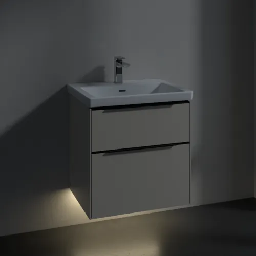 VILLEROY BOCH Subway 3.0 Vanity unit, s osvětlením, 2 výsuvy, 572 x 576 x 478 mm, Cashmere Grey #C578L1VN, obrázek 5