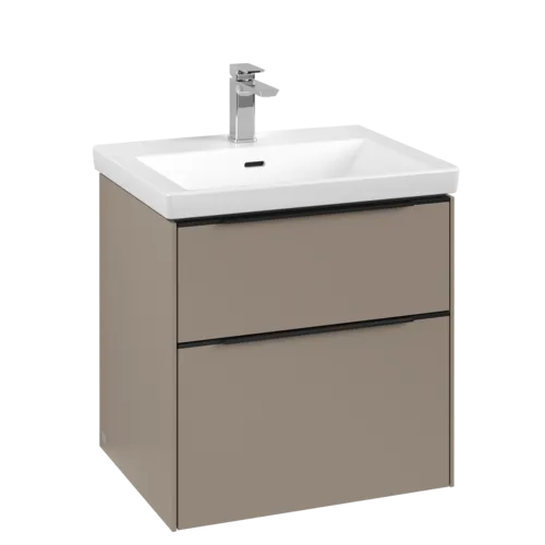 VILLEROY BOCH Subway 3.0 Vanity unit, s osvětlením, 2 výsuvy, 572 x 576 x 478 mm, taupe #C578L1VM