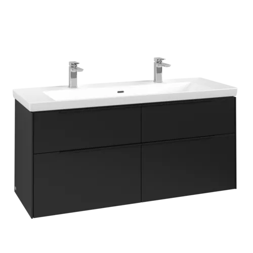 VILLEROY BOCH Subway 3.0 Vanity unit, 4 výsuvy, 1272 x 576 x 478 mm, Volcano Black #C60201VL