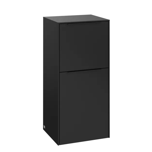 VILLEROY BOCH Boční skříňka Subway 3.0, 1 zásuvka, 1 dvířka, 400 x 860 x 362 mm, Volcano Black / Volcano Black #C59401VL