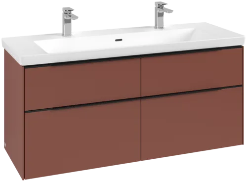 VILLEROY BOCH Subway 3.0 Vanity unit, 4 výsuvy, 1272 x 576 x 478 mm, Vínově červená #C60201AH