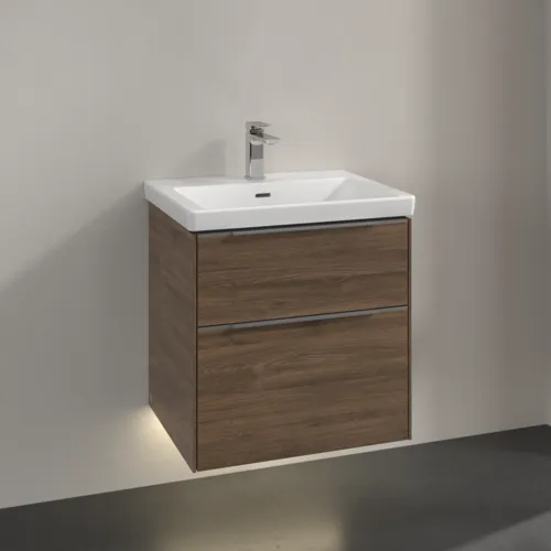 VILLEROY BOCH Subway 3.0 Vanity unit, s osvětlením, 2 výsuvy, 572 x 576 x 478 mm, Arizona Oak #C578L0VH, obrázek 2