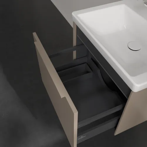VILLEROY BOCH Subway 3.0 Vanity unit, s osvětlením, 1 zásuvka, 572 x 429 x 478 mm, taupe #C577L2VM, obrázek 7