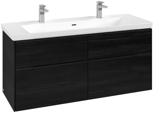 VILLEROY BOCH Subway 3.0 Vanity unit, 4 výsuvy, 1272 x 576 x 478 mm, černý dub #C60201AB
