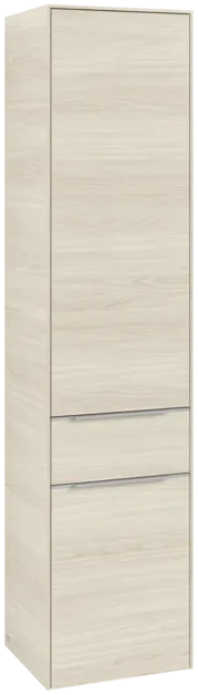 VILLEROY BOCH Subway 3.0 Vysoká skříňka, 2 dveře, 1 zásuvka, 400 x 1710 x 362 mm, bílý dub #C59100AA