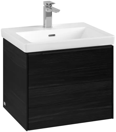 VILLEROY BOCH Subway 3.0 Vanity unit, s osvětlením, 1 zásuvka, 523 x 429 x 448 mm, černý dub #C579L1AB