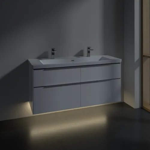 VILLEROY BOCH Subway 3.0 Vanity unit, s osvětlením, 4 výsuvy, 1272 x 576 x 478 mm, Pure White #C602L0VF, obrázek 5