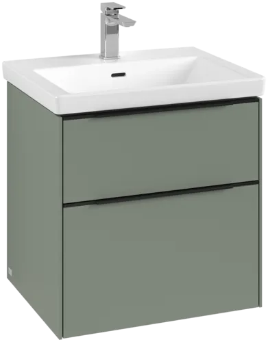 VILLEROY BOCH Subway 3.0 Vanity unit, s osvětlením, 2 výsuvy, 572 x 576 x 478 mm, Soft Green #C578L1AF