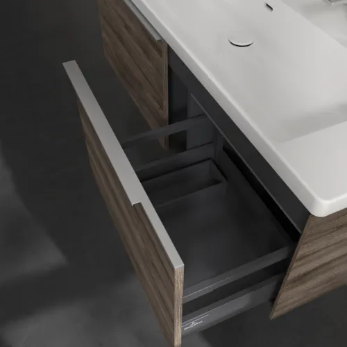 VILLEROY BOCH Subway 3.0 Vanity unit, s osvětlením, 2 výsuvy, 1272 x 429 x 478 mm, Stone Oak #C601L0RK, obrázek 7