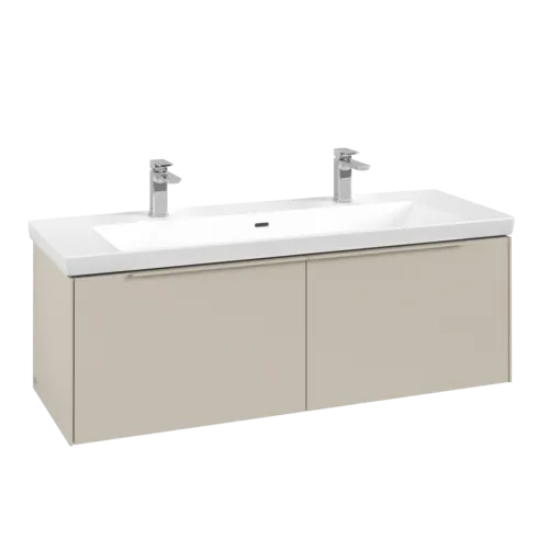 VILLEROY BOCH Subway 3.0 Vanity unit, s osvětlením, 2 výsuvy, 1272 x 429 x 478 mm, Cashmere Grey #C601L2VN