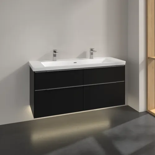 VILLEROY BOCH Subway 3.0 Vanity unit, s osvětlením, 4 výsuvy, 1272 x 576 x 478 mm, Volcano Black #C602L0VL, obrázek 2