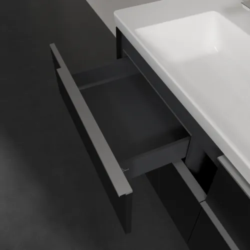 VILLEROY BOCH Subway 3.0 Vanity unit, s osvětlením, 4 výsuvy, 1272 x 576 x 478 mm, Volcano Black #C602L0VL, obrázek 8