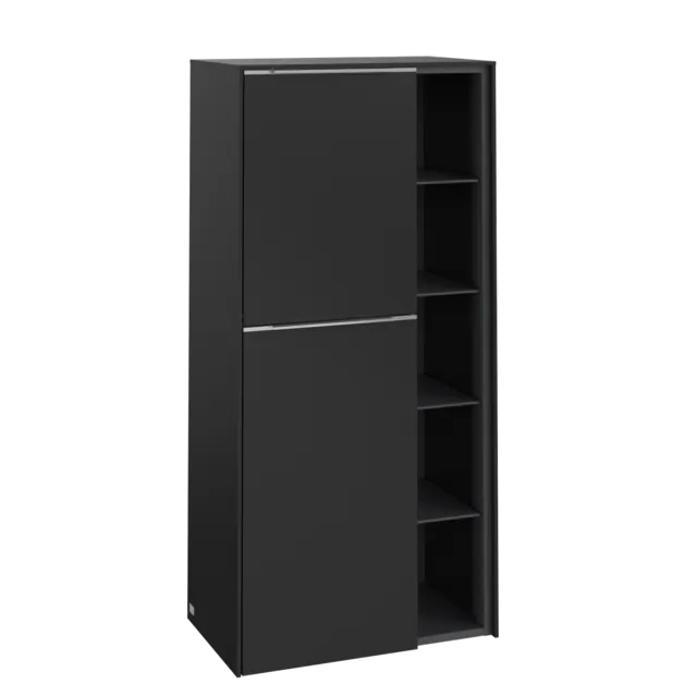 VILLEROY BOCH Středová skříňka Subway 3.0, 2 dveře, 574 x 1200 x 362 mm, Volcano Black / Volcano Black #C59800VL