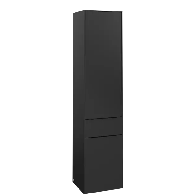 VILLEROY BOCH Subway 3.0 Vysoká skříň, 2 dveře, 1 zásuvka, 400 x 1710 x 362 mm, Volcano Black / Volcano Black #C59101VL