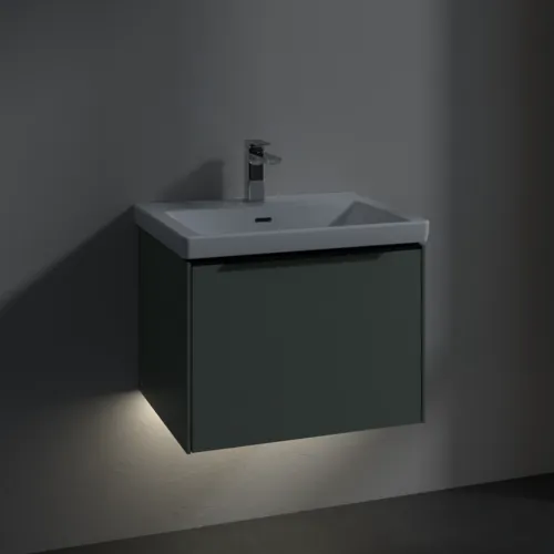 VILLEROY BOCH Subway 3.0 Vanity unit, s osvětlením, 1 zásuvka, 572 x 429 x 478 mm, Soft Green #C577L1AF, obrázek 5