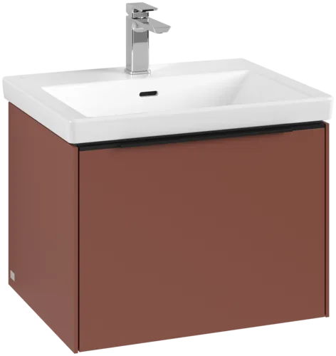 VILLEROY BOCH Subway 3.0 Vanity unit, s osvětlením, 1 zásuvka, 572 x 429 x 478 mm, vínově červená #C577L1AH