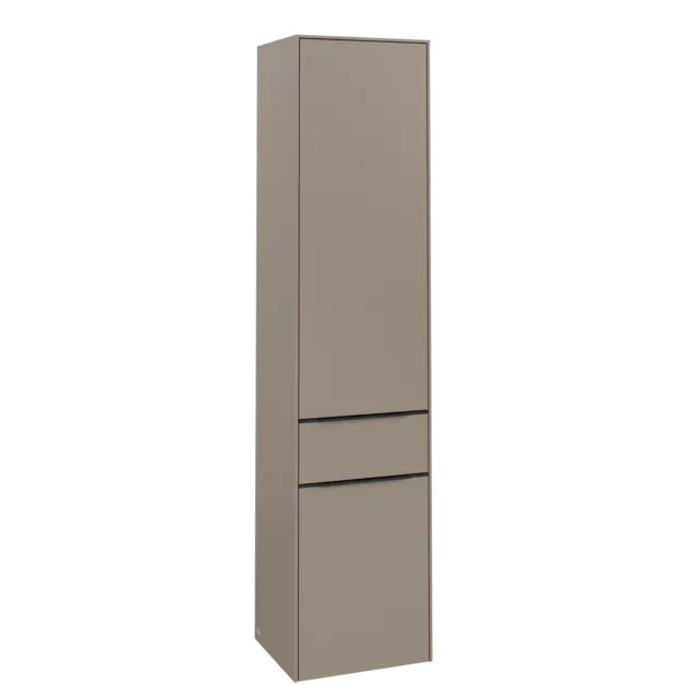 VILLEROY BOCH Subway 3.0 Vysoká skříňka, 2 dveře, 1 zásuvka, 400 x 1710 x 362 mm, taupe / taupe #C59001VM
