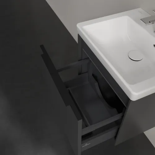 VILLEROY BOCH Subway 3.0 Vanity unit, s osvětlením, 1 zásuvka, 473 x 429 x 408 mm, grafitová barva #C580L1VR, obrázek 7