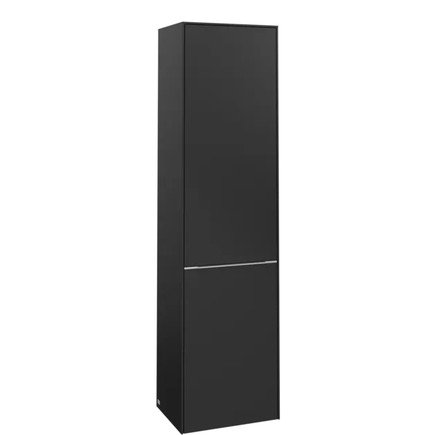 VILLEROY BOCH Spížní skříň Subway 3.0, 1 dveře, 1 výklop na prádlo, 450 x 1710 x 362 mm, Volcano Black / Volcano Black #C59300VL