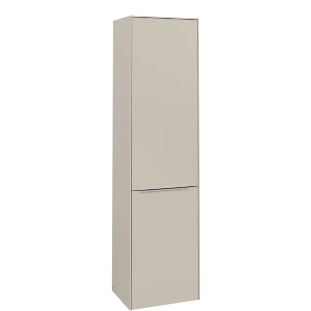 VILLEROY BOCH Spížní skříň Subway 3.0, 1 dveře, 1 klapka na prádlo, 450 x 1710 x 362 mm, Cashmere Grey / Cashmere Grey #C59300VN