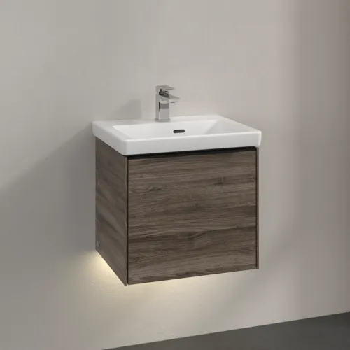 VILLEROY BOCH Subway 3.0 Vanity unit, s osvětlením, 1 zásuvka, 473 x 429 x 408 mm, Stone Oak #C580L1RK, obrázek 2