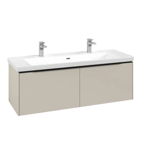 VILLEROY BOCH Subway 3.0 Vanity unit, s osvětlením, 2 výsuvy, 1272 x 429 x 478 mm, Cashmere Grey #C601L1VN