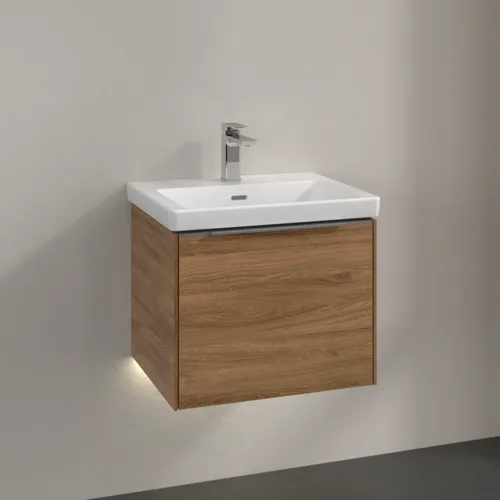 VILLEROY BOCH Subway 3.0 Vanity unit, s osvětlením, 1 zásuvka, 523 x 429 x 448 mm, dub Kansas #C579L0RH, obrázek 2
