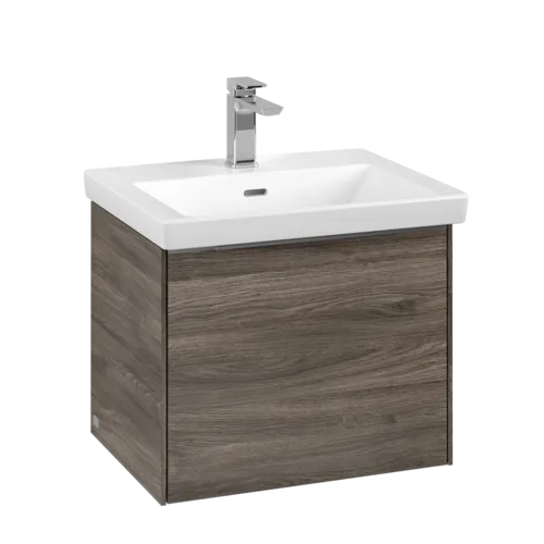 VILLEROY BOCH Subway 3.0 Vanity unit, s osvětlením, 1 zásuvka, 523 x 429 x 448 mm, Stone Oak #C579L0RK