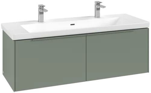 VILLEROY BOCH Subway 3.0 Vanity unit, s osvětlením, 2 výsuvy, 1272 x 429 x 478 mm, Soft Green #C601L2AF