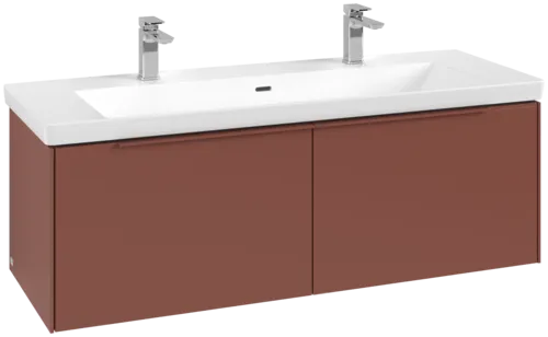 VILLEROY BOCH Subway 3.0 Vanity unit, s osvětlením, 2 výsuvy, 1272 x 429 x 478 mm, vínově červená #C601L2AH
