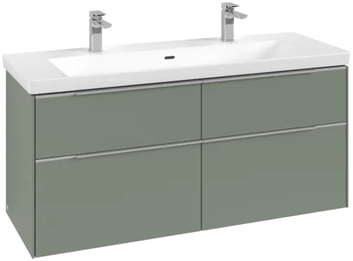 VILLEROY BOCH Subway 3.0 Vanity unit, s osvětlením, 4 výsuvy, 1272 x 576 x 478 mm, Soft Green #C602L0AF