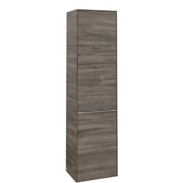 VILLEROY BOCH Spížní skříň Subway 3.0, 1 dveře, 1 klapka na prádlo, 450 x 1710 x 362 mm, Kamenný dub / Kamenný dub #C59300RK