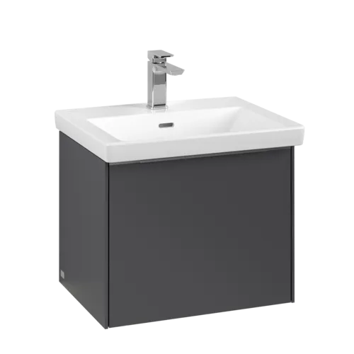VILLEROY BOCH Subway 3.0 Vanity unit, s osvětlením, 1 zásuvka, 523 x 429 x 448 mm, grafitová barva #C579L0VR